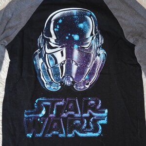 Boys Size XS Star Wars Storm Trooper Long Sleeve Graphic Tee, Raglan LS T-Shirt